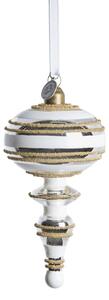 Lene Bjerre Skleněná ozdoba Stribille White - 13 cm LB144