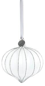 Lene Bjerre Skleněná ozdoba Navina Drop - White/Silver LB120