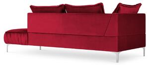 Červená sametová lenoška MICADONI JARDANITE 213 cm, pravá