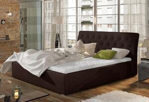 Manželská postel NEAPOL + rošt, 180x200, sawana 21