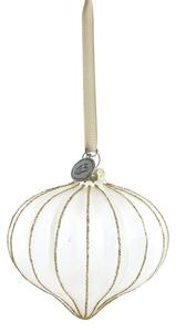 Lene Bjerre Skleněná ozdoba Navina Drop - White/Gold LB155
