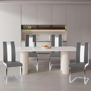 Moderní jídelní židle, sada 4 kusů - židle potažené umělou kůží s ergonomickým designem