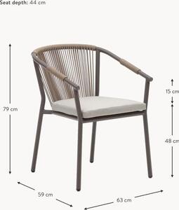 Zahradní židle s područkami s provazovou pleteninou Lay