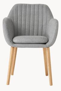 Čalouněná židle s područkami a dřevěnými nohami Emilia