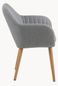 Čalouněná židle s područkami a dřevěnými nohami Emilia