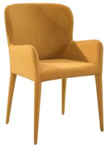 Hořčicově žlutá látková jídelní židle Miotto Aviano s područkami