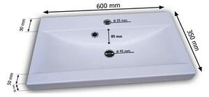 Koupelnová sestava MONTREAL XL s umyvadlem, wotan/bílá lesk