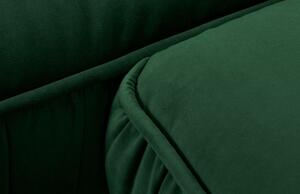 Zelená sametová rohová pohovka MICADONI JARDANITE 296 cm, levá