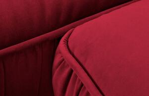 Červená sametová rohová pohovka MICADONI JARDANITE 296 cm, levá