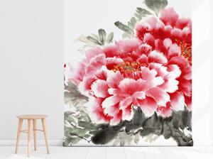 Fototapeta Ručně malované čínské růže Samolepící 250x250cm