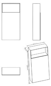 Boční skříňka ARCTIC 640 White Softtouch - Závěs dveří vlevo - Úložný prostor nahoře