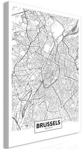 Obraz - Map of Brussels (1 Part) Vertical