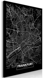Obraz - Dark Map of Frankfurt (1 Part) Vertical
