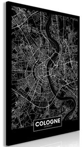 Obraz - Dark Map of Cologne (1 Part) Vertical
