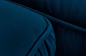 Královsky modrá sametová rohová pohovka MICADONI JARDANITE 296 cm, pravá