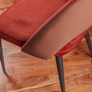 Vínově červená sametová jídelní židle Miotto Salgari s kovovou podnoží