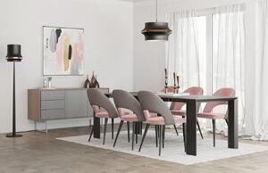 Lososová sametová jídelní židle Miotto Salgari s kovovou podnoží