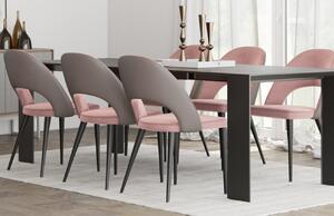 Lososová sametová jídelní židle Miotto Salgari s kovovou podnoží