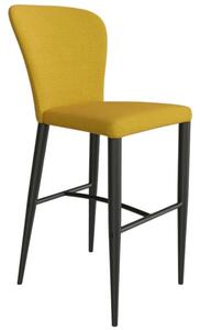 Hořčicově žlutá látková barová židle Miotto Pavia s kovovou podnoží 72 cm