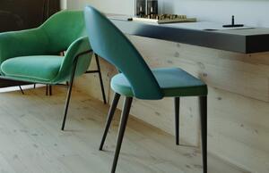 Tyrkysová sametová jídelní židle Miotto Salgari s kovovou podnoží