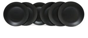 Hermia Keramická sada 6 ks talířů Matte Black 25 cm černá