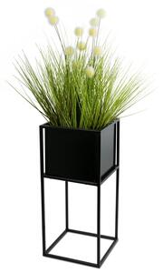 KOVOVÝ KVĚTINÁČ SE STOJÁNEM PLAIN 50X24 CM ČERNÁ