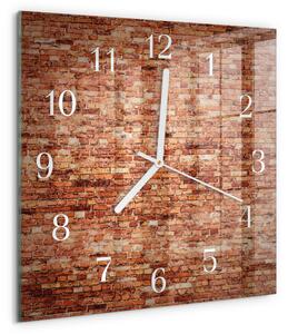 Skleněné hodiny Cihlová zeď zskb-30x30-00092045