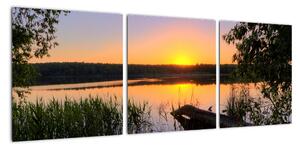 Obrázek jezera se západem slunce (90x30cm)
