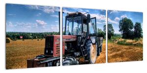 Obraz traktoru v poli (90x30cm)