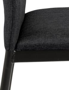 Scandi Tmavě šedá látková barová židle Presley 65 cm