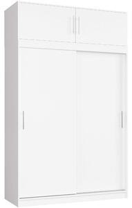 Ak furniture Šatní skříň s posuvnými dveřmi a nástavcem MONO CLP 150 cm bílá