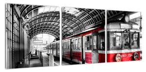 Vlakové nádraží - moderní obraz (90x30cm)