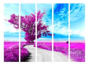 Paraván fialová krajina Velikost (šířka x výška): 135x172 cm