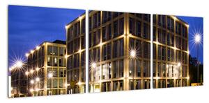 Osvětlené budovy - obraz (90x30cm)
