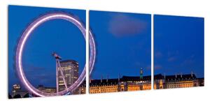 Londýnské oko v noci - obraz (90x30cm)