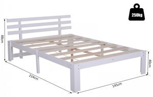 Goleto dřevěná postel z masivní borovice 140 x 200 cm | bílá