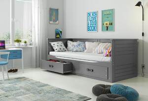 Dětská postel OLYMP P2 + ÚP + matrace + rošt ZDARMA, 200x80, grafit