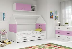 Dětská postel DOMI P1 COLOR + matrace + rošt ZDARMA, 80x160, bílá, zelená