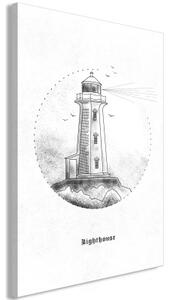 Obraz - Black and White Lighthouse (1 Part) Vertical