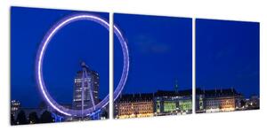 Noční Londýnské oko - obrazy (90x30cm)