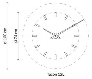 Designové nástěnné hodiny Nomon TACON 12L white 100cm