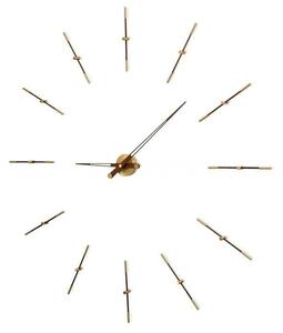 Designové nástěnné hodiny Nomon Merlin Walnut Gold 125cm