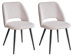 Sada jídelních židlí (2, 4 nebo 6 kusů) – sedák z ribového sametu, ergonomický design, černé kovové nohy