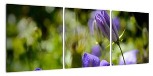 Modrá květina - obraz (90x30cm)