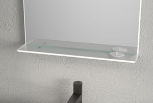 LED osvětlené zrcadlo WL1212 včetně vyhřívání zrcadla, nabíjecí stanice pro smartphone a zubní kartáček - volitelná velikost