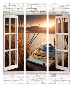 3D Paraván okno na jezero Velikost (šířka x výška): 135x172 cm