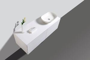 Milou 1400 bílá matná toaletní skříňka pro umyvadlo na desku