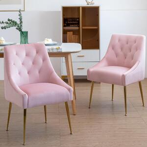 Židle Roze – Sada jídelních židlí – Židle z veluru – Designová židle – Moderní židle – Jemně sametová potahová látka