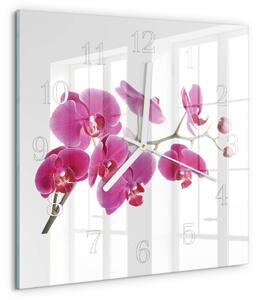 Skleněné hodiny Orchidej zskb-30x30-00081722