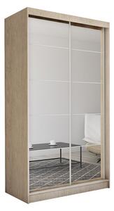 Skříň s posuvnými dveřmi a zrcadlem MARISA, sonoma, 150x216x61